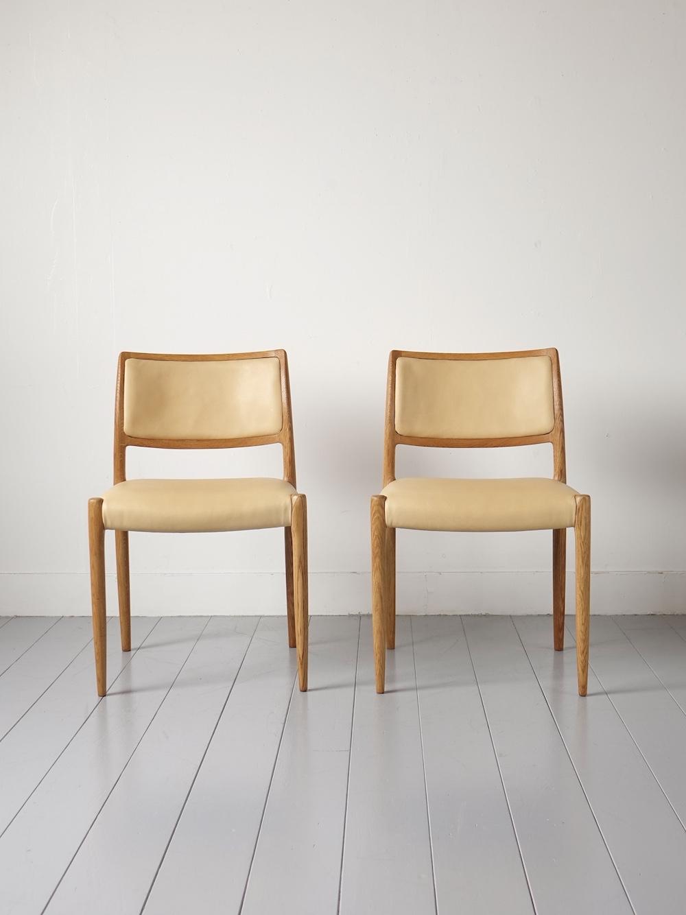 “No.80” Dining Chairs by N.O. Møller for J.L. Møllers Møbelfabrik “No.80” Dining Chairs by N.O. Møller for J.L. Møllers Møbelfabrik